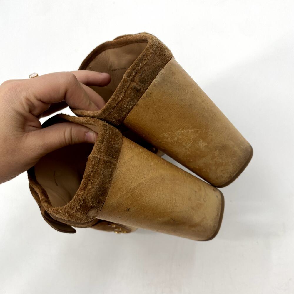 Veronica Beard Dacey Tan Suede Mule Clogs - Picture 9 of 12